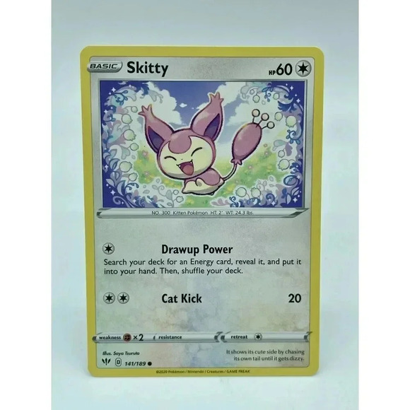 Skitty 141/189 Darkness Ablaze Common Non-Holo‎ Pokemon TCG Mint Unplayed - Picture 1 of 6
